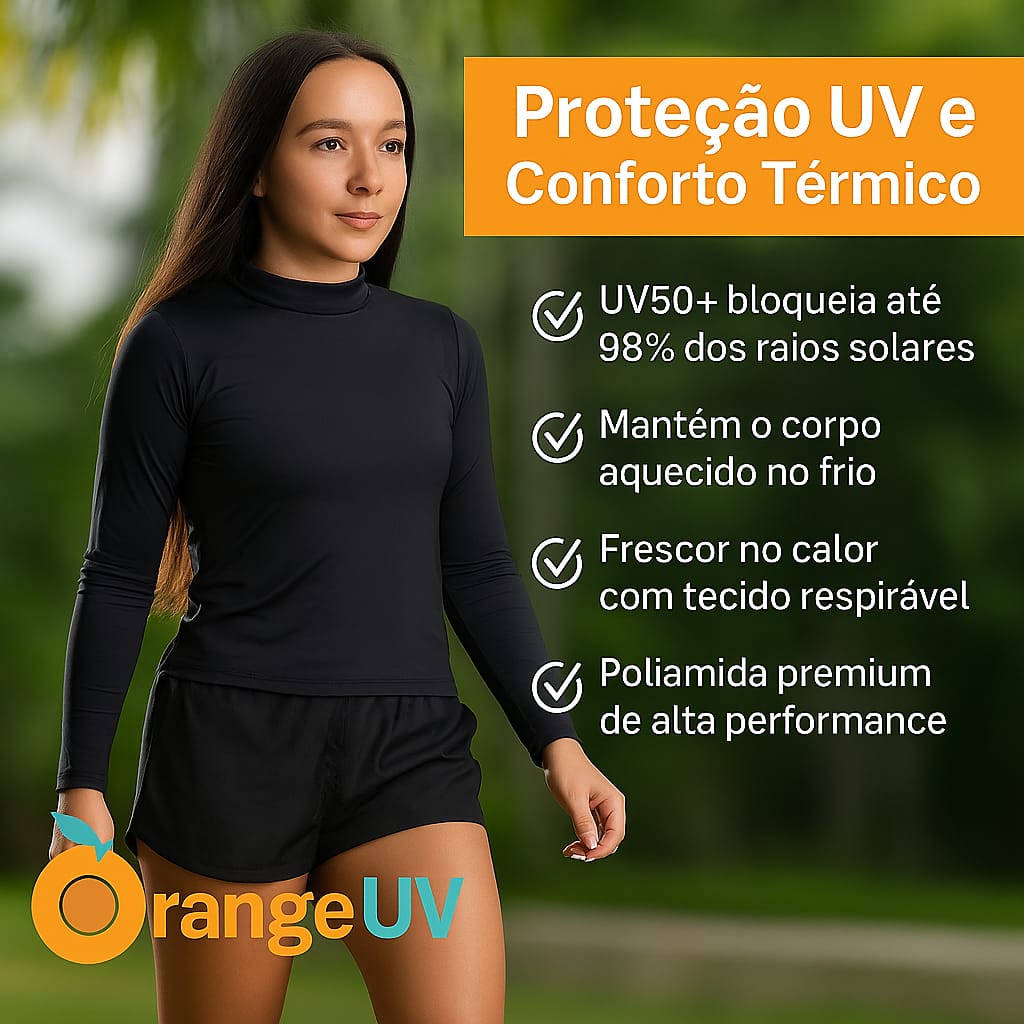 Camisa Térmica com Proteção UV Adulto - Alta Qualidade - Poliamida Dryfit